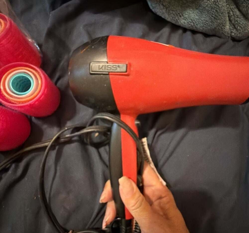 Kiss 1875 Pro Tourmaline Ceramic Hair Dryer and Conair Self Grip Hair Roller Set